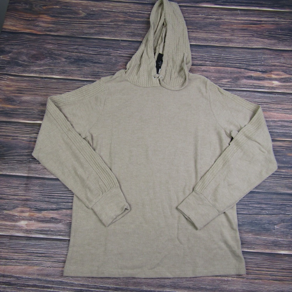 2 Liv NEW Womens‎ Medium Beige Hoodie Sweater Sweatshirt Basic